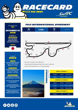 Calameo Michelin Fia Wec 18 19 Fuji 6 Hours Racecard En