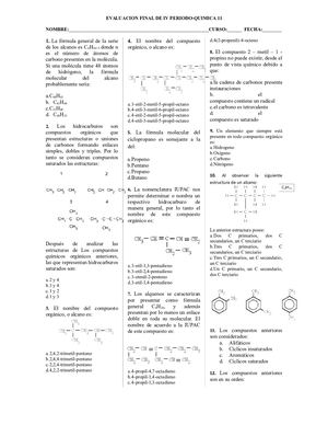 Evaluacion Final De Quimica 11