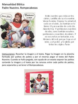 Manualidad Biblica Rompecabezas Padre Nuestro