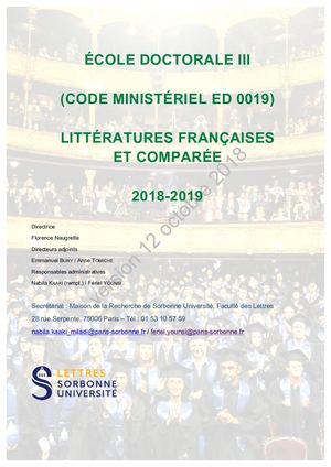Brochure 2018-2019 École doctorale