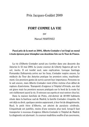 6e Prix Goddet Texte Laureat