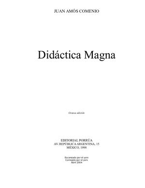 Amos Comenio J Didactica Magna
