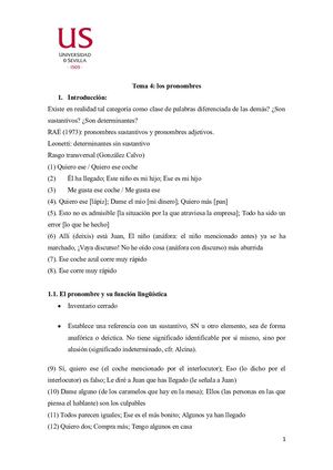 Tema 4. El pronombre