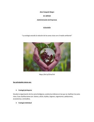 Ecología Y Sus Ramas