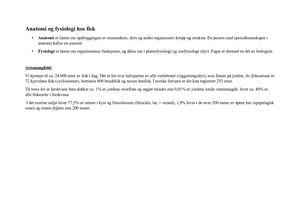Anatomi Og Fysiologi Hos Fisk