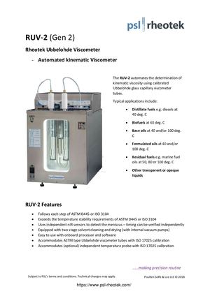 Rheotek Ubbelohde Viscometer