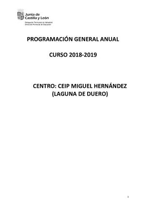 PGA 2018-2019 CEIP MIGUEL HERNÁNDEZ