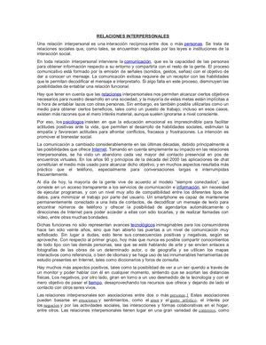 Una Relación Interpersonal