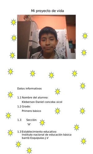 Kleberson Daniel, Mi Proyecto De Vida