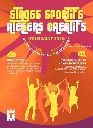 Stages et ateliers Toussaint 2018 de la Ville de Tournai