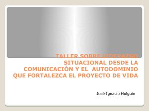 Guión Para Taller Sobre Liderazgo Situacional