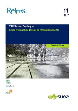 Etude D'impact Dossier de Réalisation de la Zac Sernam Boulingrin