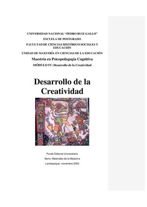 Libro Sobre Desarrollo Creatividad