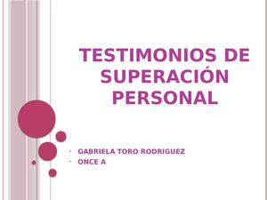 Testimonios De Superación Personal