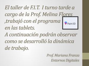 Clase con Tablets y Paint 3 D