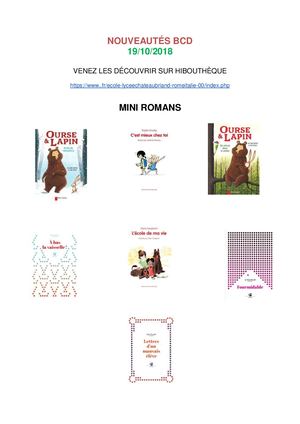 Nouveautés Bcd 2018 10 19