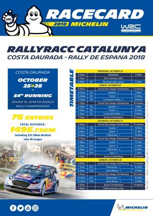2018 RallyRACC Catalunya - Rally de España - Racecard - EN
