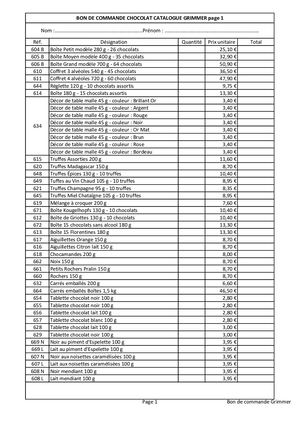 Bon De Commande Grimmer