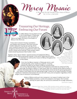 Mercy Mosaic Fall 2018 Newsletter - New Jersey/New York