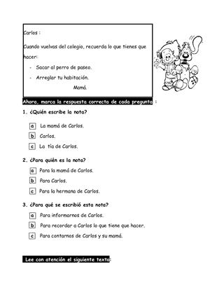 20textos Para Comprension Segundo Grado
