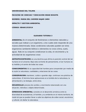 Glosario 3 Impacto Y Gestion Ambiental