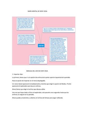 Mapa Mental De Sony Vega Y Manual De Sony De Vega