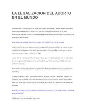 La Legalizacion Del Aborto En El Peru Huarcaya Ceras