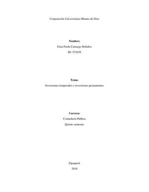 Inversiones temporales y permanentes