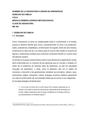 Introducción Al Derecho De Familia