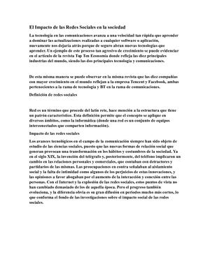 El Impacto De Las Redes Sociales En La Sociedad Luis