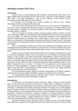 Moviments Artístics 2n de Batxillerat