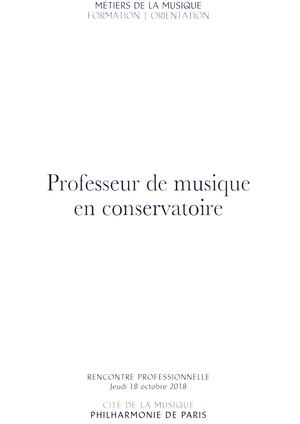 Professeur de musique en conservatoire - concours PEA
