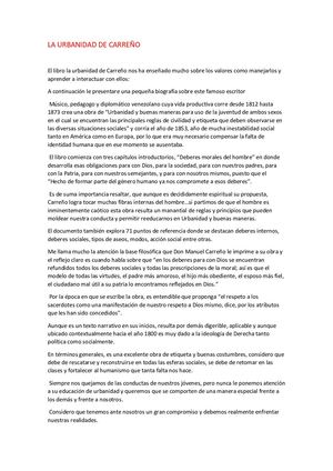 La Urbanidad De Carreño