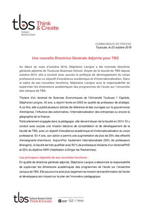 TBS CP Nomination Stéphanie Lavigne