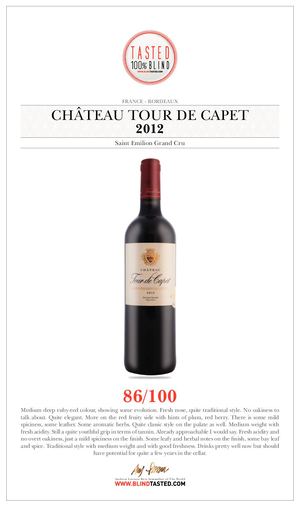 Château Tour De Capet – 2012 - Saint Emilion Grand Cru