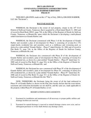 Grande Harbor Phase IV Restrictions