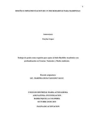 Diseño E Implementacion De Un Microhabitat Para Mariposas Trabajo