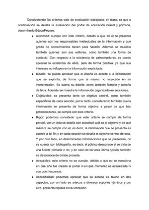 Evaluacion De Sitio Web Educapeques