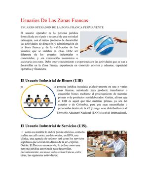 Usuarios De Las Zonas Francas