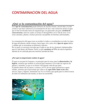 Contaminacion Del Agua