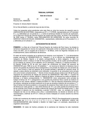 Sentencia Tribunal Supremo Recurso 4848/2000