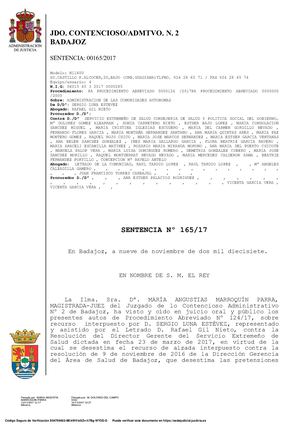 Sentencia Atencion Continuada Badajoz