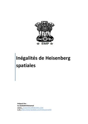 Inégalités De Heisenberg Spatiales