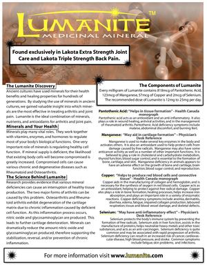 Lumanite Brochure Herbal Medicin Canada Mineral