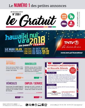 Le Gratuit N°2052 Du 29 Octobre 2018