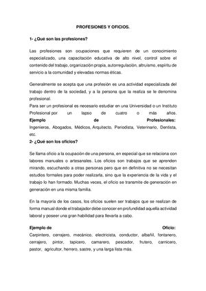 Profesiones Y Oficios