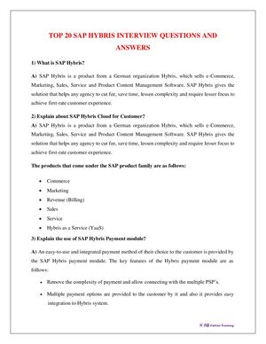 TOP 20 SAP HYBRIS INTERVIEW QUESTIONS AND  ANSWERS