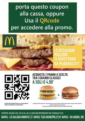 Coupon Mc Donalds Galleria Ott-Nov 2018