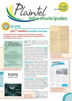 Plaintel Infos 500 Du 26 Octobre 2018