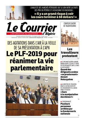 Le Courrier D'Algérie Du Samedi 27 Octobre 2018